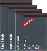 iSOUL 60 Mixed Size Mailing Bags Self Seal Waterproof Poly Plastic Envelopes view 1
