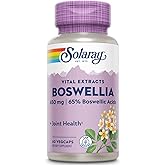 Solaray Boswellia Supplement - Boswellia Serrata Extract Capsules, Extra Strength Standardized Supplement for Cartilage Health Support, Gluten Free, Natural, Non-GMO - 60 Vegan Capsules