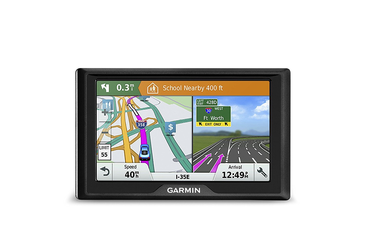 Garmin-Drive-51-USA-LM-GPS-Navigator-System-with-Lifetime-Maps-Spoken-Turn-By-Turn-Directions-Direct-Access-Driver-Alerts-TripAdvisor-and-Foursquare-Data-Certified-Refurbished