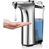 Automatic Soap Dispenser, 17oz Touchless Liquid Dish Soap Dispenser Kitchen | 17OZ Large Capacity, Infrared Sensor, 5 Adjustable Soap Levels, Hand Dispenser for Bathroom Kitchen Sink, Battery Operated