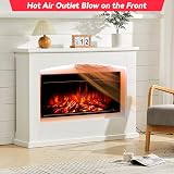 INMOZATA 50In Electric Fire with Surround White Freestanding Fireplace Remote view 5