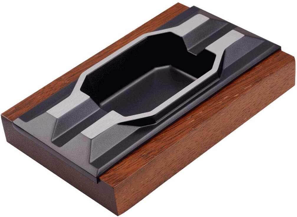 GWFVA Stainless steel solid wood smoke box, portable ashtray, ashtray, house table ashtray