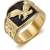 Eagle Ring,Hip Hop Flying Eagle Ring for Men, Viking Hawk Ring Gothic Bald Eagle Biker Ring -s Punk Bale Eagle Ring