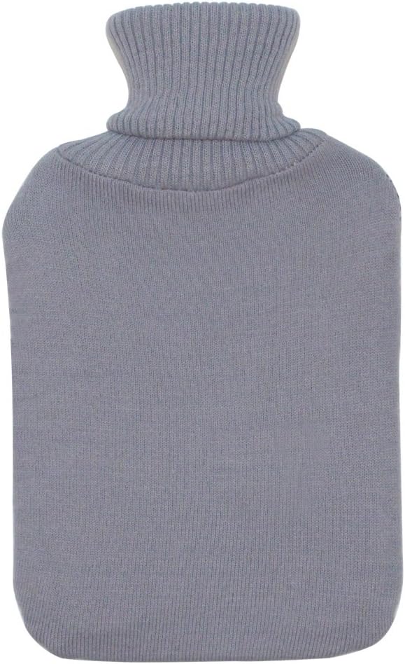 HomeTop Premium Classic Rubber Hot Water Bottle w/Cute Knit Cover (2 Liter, Purple): Health & Personal Care
