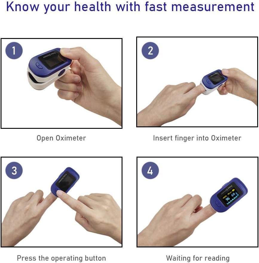 Wellue Fingertip Blood Oxygen Saturation Monitor with Batteries & Lanyard for Wellness Use FS20C : Sports & Outdoors