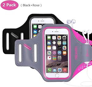Triomph Armband for iPhone 8, 7, 6, 6S, SE, 5, 5C, 5S iPod Galaxy S6, S6 Edge S5 with Screen Protecter and Key Cards Money Holder, for Running, Workouts, Jogging, Hiking, Biking, Walking