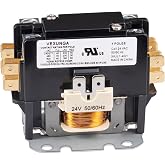 VEXUNGA 1 Pole 40 Amp 24 VAC Coil AC contactor 1P 40A 24V 50/60Hz AC Motor Contactor Replacement for Air Conditioner Compressor Condenser Unit Contactors
