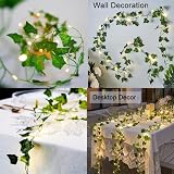 HanYun 2 Pack 6.56Ft Ivy Leaf Garland with 20 LED Fairy Lights view 4