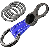 Idakekiy Key Chain with 4 Key Rings and Quick Release Carabiner Clip Leather Car Keychain for Men and Women