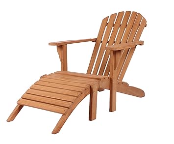 Mr. Deko Teak Deckchair Adirondack Teak - Bear Chair - Liegestuhl - Relaxliege - Gartenliege - Outdoormöbel - Teakholz - für 