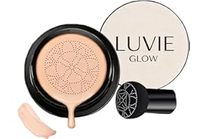 Luvie Glow Foundation Cushion, 2026 Upgrade Mushroom Head Air Cushion CC Cream, Moisturizing Concealer Brighten Long-Lasting 
