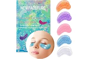 NEWFACEFURE Under Eye Patches for Puffy eyes, 10Pairs eye gel pads for Dark Circles and Puffiness, hydrating Eye Mask for Wrinkles Anti Aging Eye Bags Moisturizing, Natural vitamin C undereye Care Gifts for Women