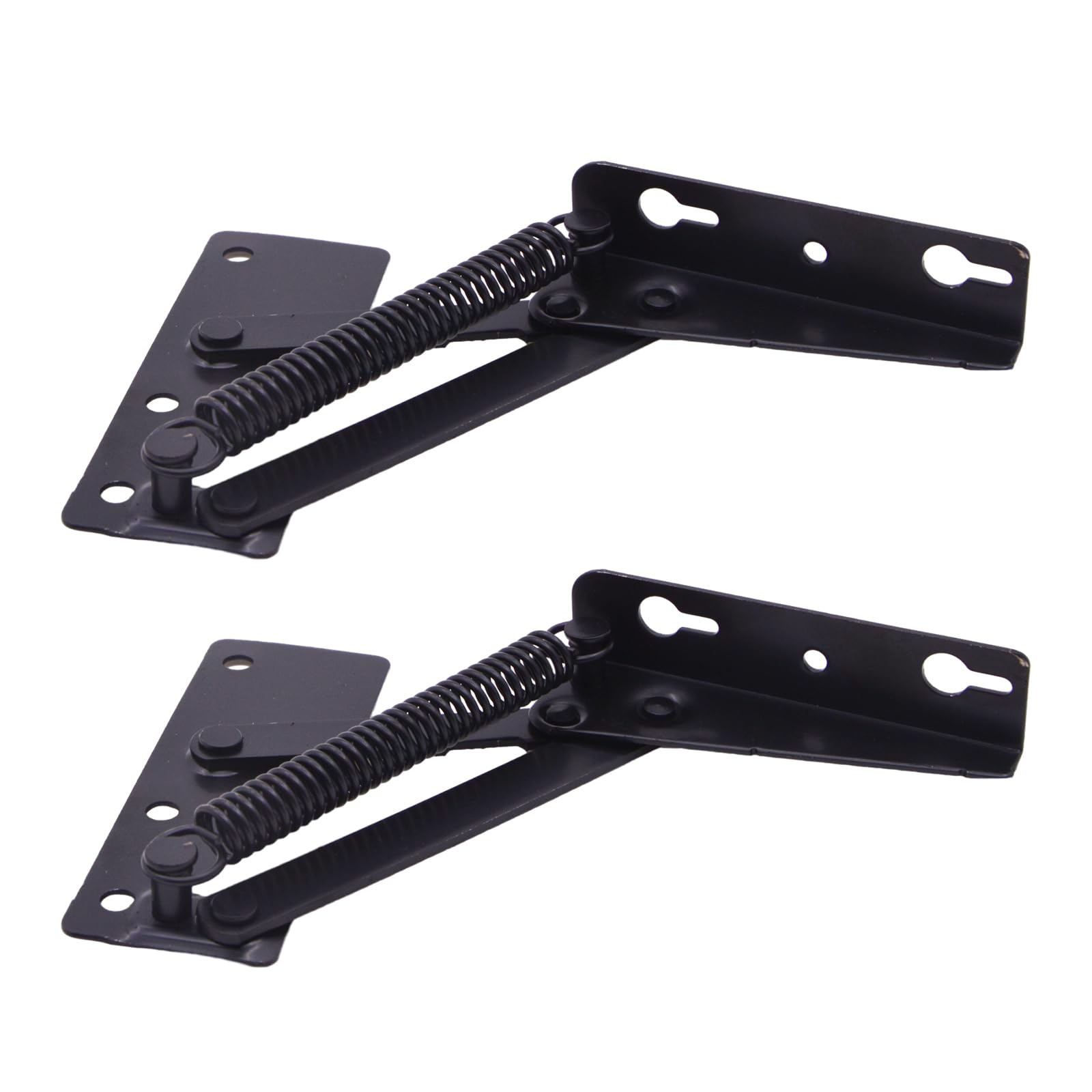 Photo 1 of 2 Pack 80 Degree Foldable Lifting Bracket, Black Spring Hinges, Heavy Duty Lift and Up Hinges for Sofa Hinge Lifters, Bench Seat,Toy Box Chest, Bed Cabinet Furniture Hardware Accessories
