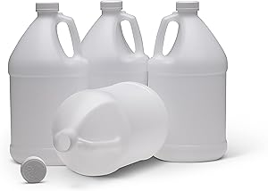 MHO Containers | 1 Gallon HDPE Plastic Jug with Reshipper Box and Child-Resistant Caps | Made in USA — Pack of 4
