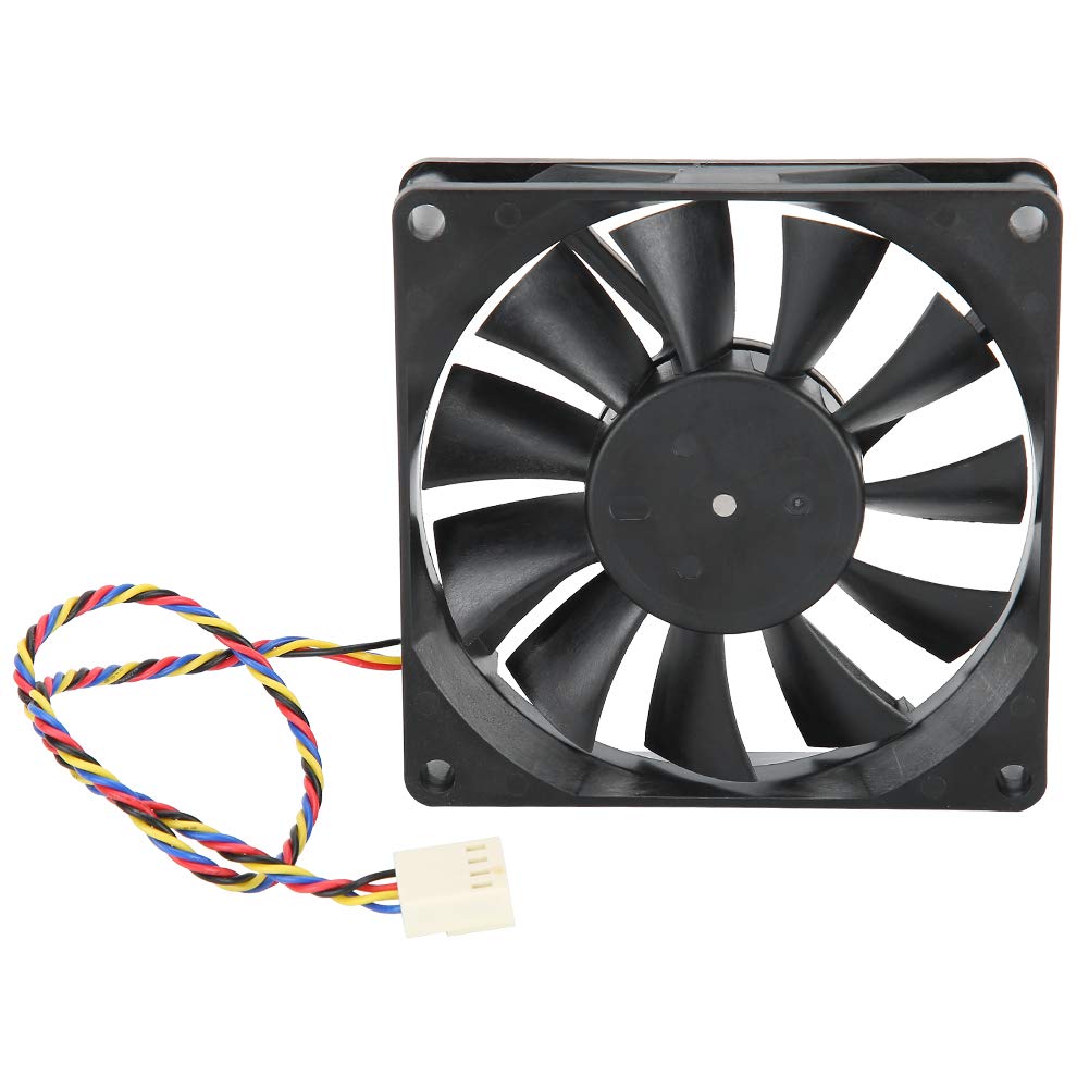 12V 0.50A PWM Cooling Fan, 80mm 5300rpm Double Ball Bearing Cooling Fan, PWM Temperature Control Cooler for PC Case/CPU Cooler