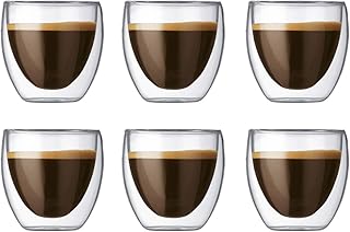 Bodum 4557-10-12 pavina Gläser-Set, Doppelwandig, isoliert, 6-teiliges, 0,08L,transparent
