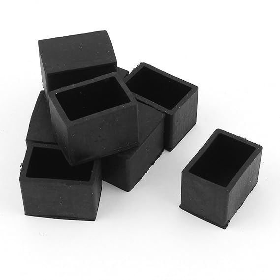 Buy 8pcs Rubber Rectangle Tubing Insert Leg End Caps Protector 28mm x