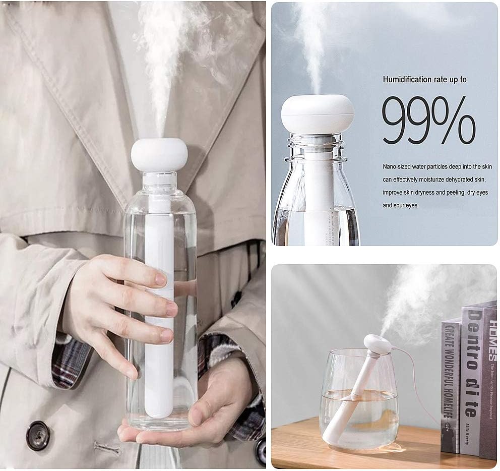 Rain House Portable Mini Humidifier Spray, USB Car Mist Humidifier Travel Mute Air Fresher Humidifiers for Home Office Hotel Household with No Water Bottle