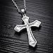 JML Fashion Men Women Black Silver Unisex's Stainless Steel Cross Pendant Necklace & Chain Gift …