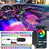 Bluetooth Interior Car Lights, 4pcs 60 LED Multicolor Music Car Strip Light Decorative Atmosphere Glow Neon Lighting Kit…