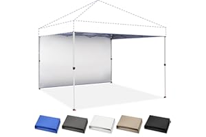 CROWN SHADES SunWall Silver Coated for 10x10 Pop up Canopy Tent, 1 Pack Sidewall Only with Silver Coating (1 Pack, Blue)