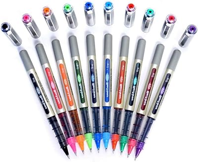 uni-ball UB-157E Rollerball Pen 0.7mm Pack of 10 One of Each Colour
