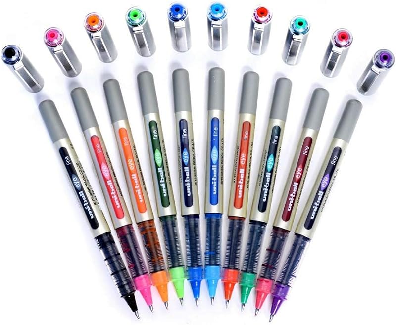 uni-ball UB-157E Rollerball Pen 0.7mm Pack of 10 One of Each Colour