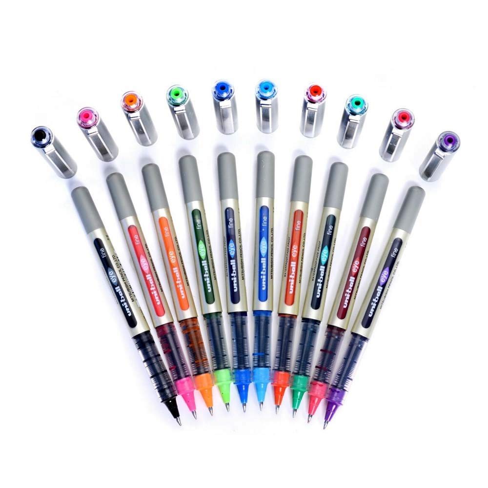 uni-ball EYE UB-157E Rollerball Pen 0.7mm Ball [Pack of 10] One of each colour