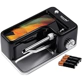 Horns Bee Cigarette Rolling Machine &ndash; Electric Tobacco Injector Smoke Machine with Adjustable Firmness 2 Power Option AAA/Type-C, Pre-Rolled Cones Compatible Cigarette Roller Accessories (Black)