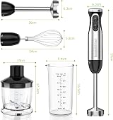 Bonsenkitchen 1000W 4-in-1 Hand Blender with Accessories HB3203 view 7