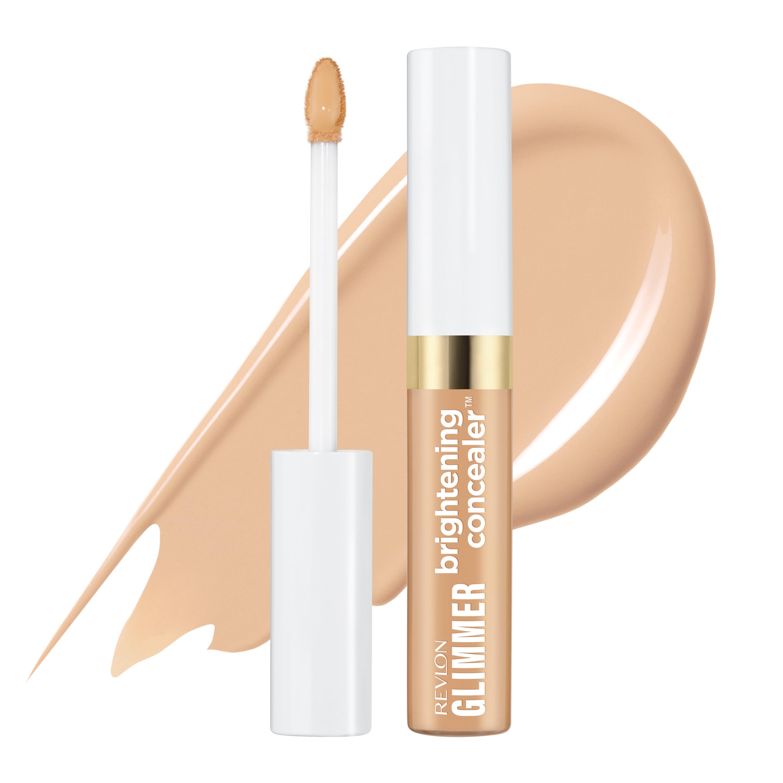 Photo 1 of Revlon Glimmer Brightening Concealer, Liquid Under Eye Makeup, Made with Caffeine, Vitamin C, & Stevioside, 135, 0.3 fl oz