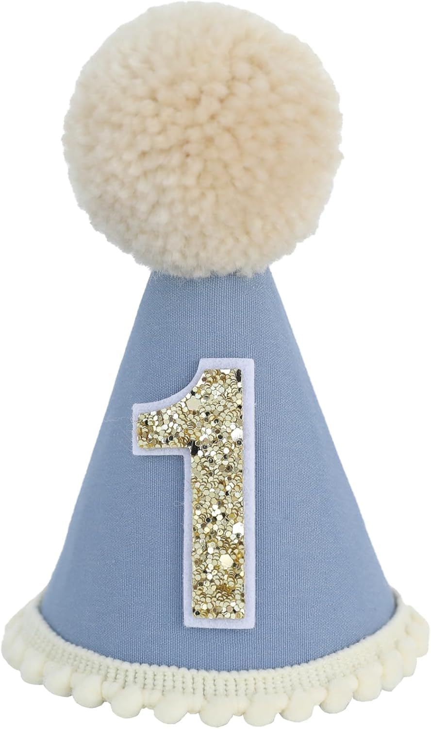 Birthday Boy Half Birthday Decorations High Chair Banner, 6 Month Tassel Wood Bead Highchair Garland Blue (Blue Hat)