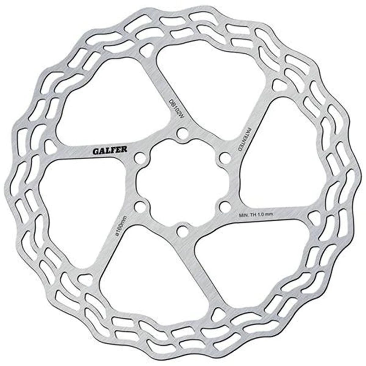 Galfer Drive Wave Route Brake Disc for Bicycle, Silver, 160 mm