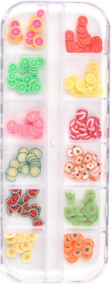Stop Nail Art 240 Pcs 3D 12 Different Slice Fresh Fruit Shape Decoration Kit