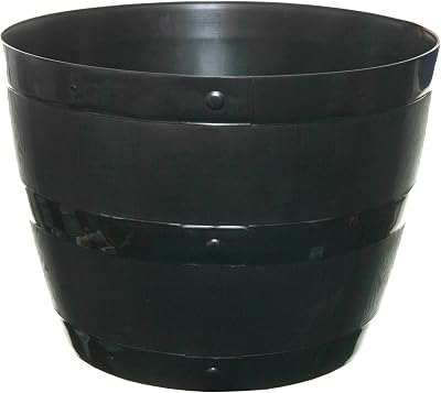 Whitefurze G0850BL 50cm Barrel Planter Black 50 cm Diameter & Height
