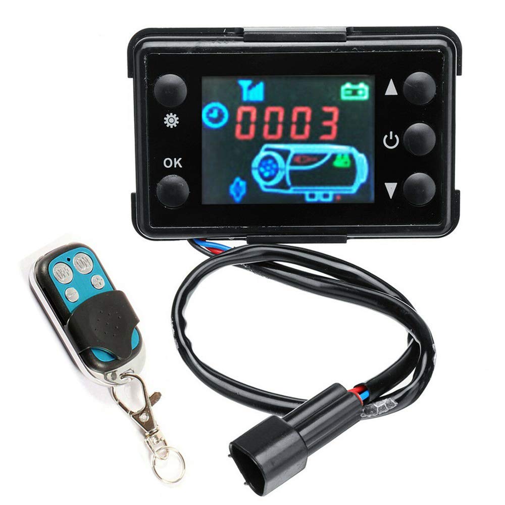 SUNWAN 12V Car Heater LCD Switch Controller with 4 Button Remote Control For Car Diesels Air Heater Parking Heater