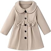 METYOUEZE Toddler Baby Girl Dress Coat Lapel Button Jackets Clothes Long Sleeve Solid Color Fall Winter Outfit
