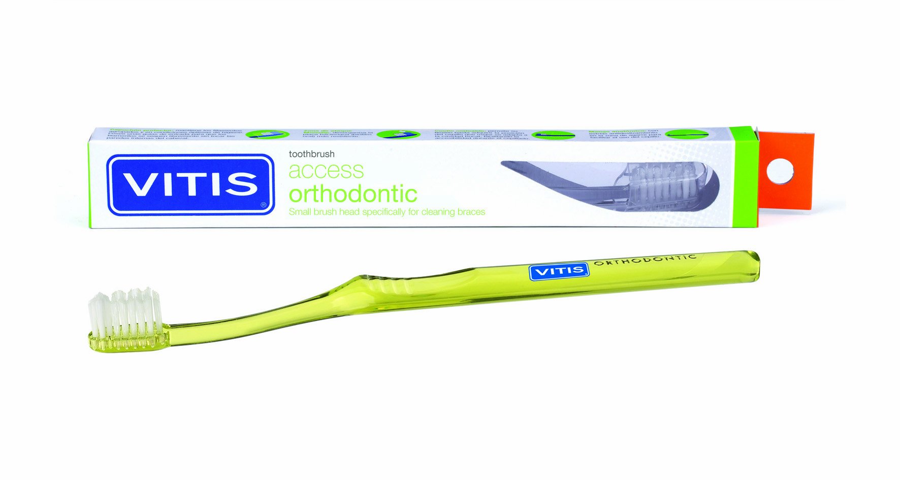VITIS Orthodontic Access Toothbrush Purple,White