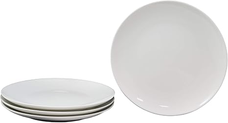 Ebros Lot De 6 Assiettes Rondes En Porcelaine Blanche Naturelle Pour Cuisine Et Salle A Manger Passe Au Lave Vaisselle Et Au Micro Ondes 10 Dinner Entree Serveware Plate Amazon Ca Maison Et Cuisine