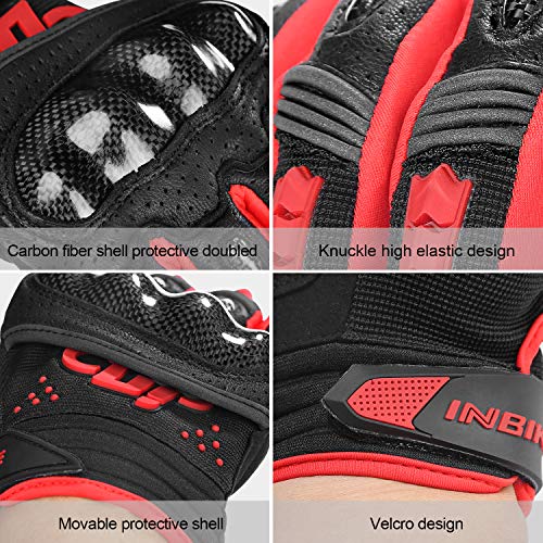 image for INBIKE Motorcycle Gloves Hard Knuckle Gloves Motorbike Gloves Men Carb
