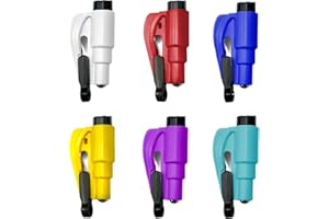 Wozugoy Car Window Breaker Tool, Glass Breaker and Seatbelt Cutter are Emergency Supplies for car Essentials List, Family Car Accessories Pack of 6 Rainbow Colors