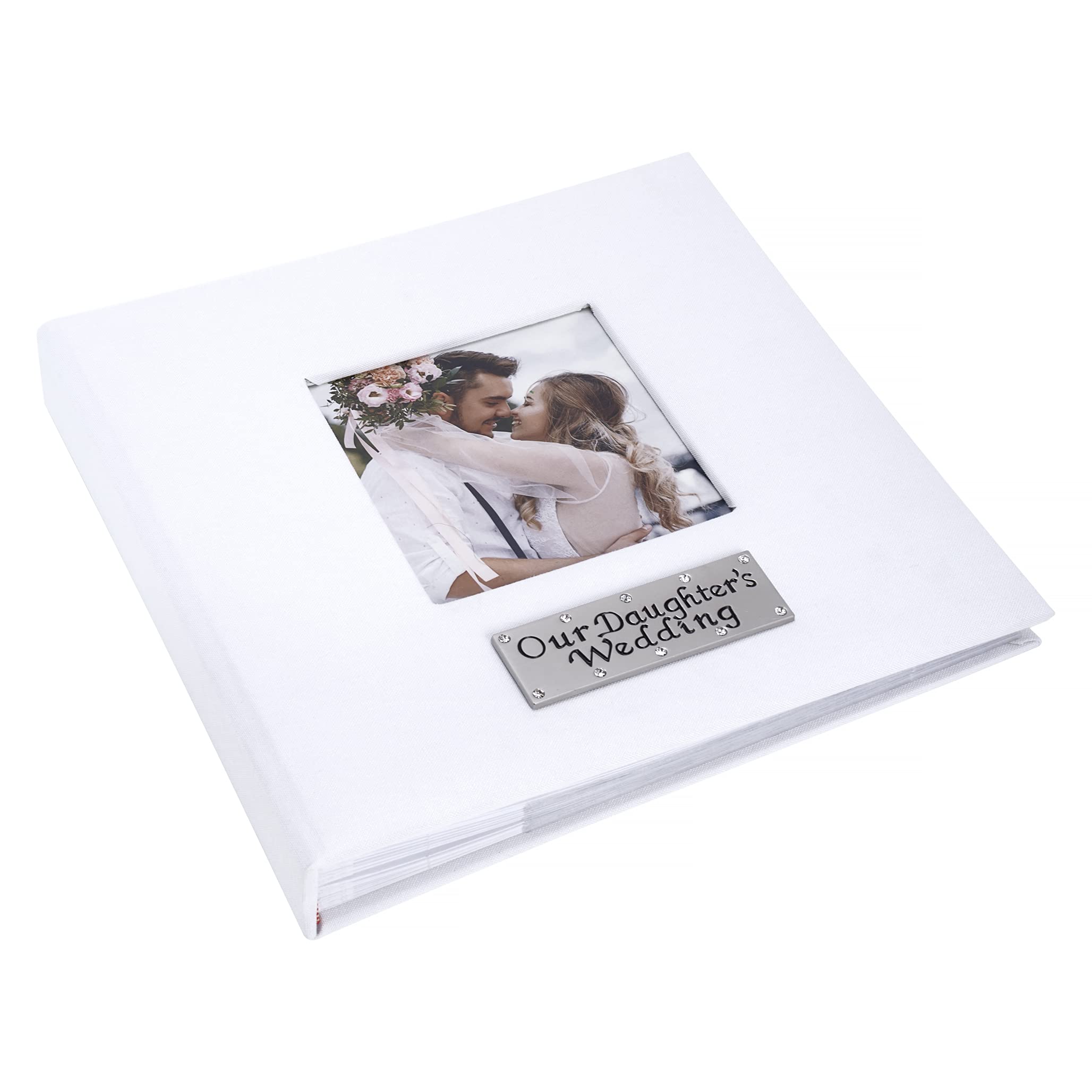 Our Daughter's Wedding (boxed) photo album (boxed gift - Holds 6x4 photos x 100) Insert your own photo into the clear window with a lined message area