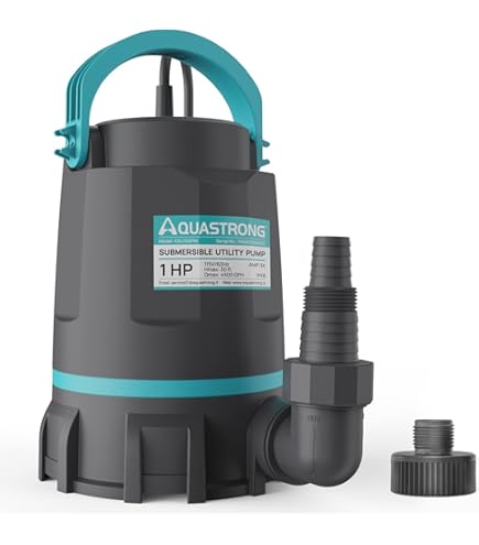 WAYNE TSC130 Pompa Sommergibile Termoplastica 1/4 HP, 1050 GPH, Scarico 3/4', Per Rimozione Acqua, Resistente Alla Corrosione, Assemblata In USA - 6