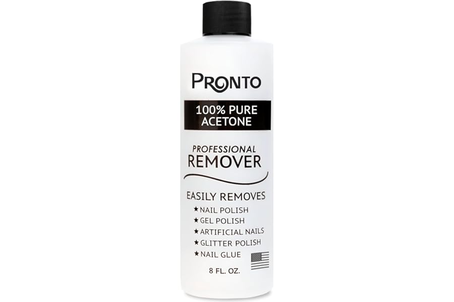 Pronto 100% Acetone Gel Nail Polish Remover – Gel Polish Remover for Nails | Acetone Nail Polish Remover For Nails for Removal of Glue, Gel, Acrylic & Dip | Gel Polish Remover, 8 Fl oz