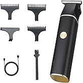Hair Clippers for Men Cordless Rechargeable Zero Gapped T Blade | Hair Trimmer for Men, Professional Hair Clippers Cutting Mustache Facial, LCD Display, Gifts for Men, Black