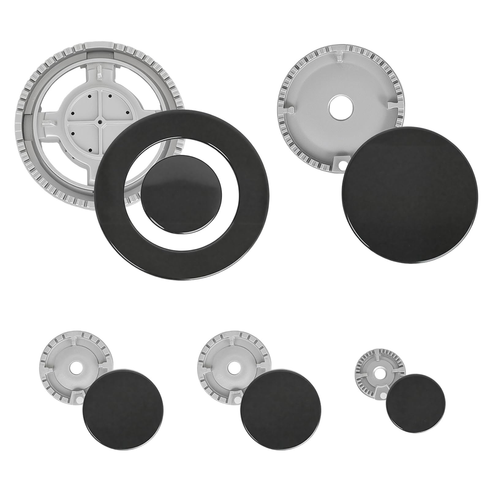 Photo 1 of 11PCS Gas Stove Burner Covers Cooker Hat Set, Comaptible for SA-BAF Gas Stoves, Lid Upgraded Oven Gas Hob Burner Crown Flame Cap, Replacement Caps Stove Burner Head Parts
