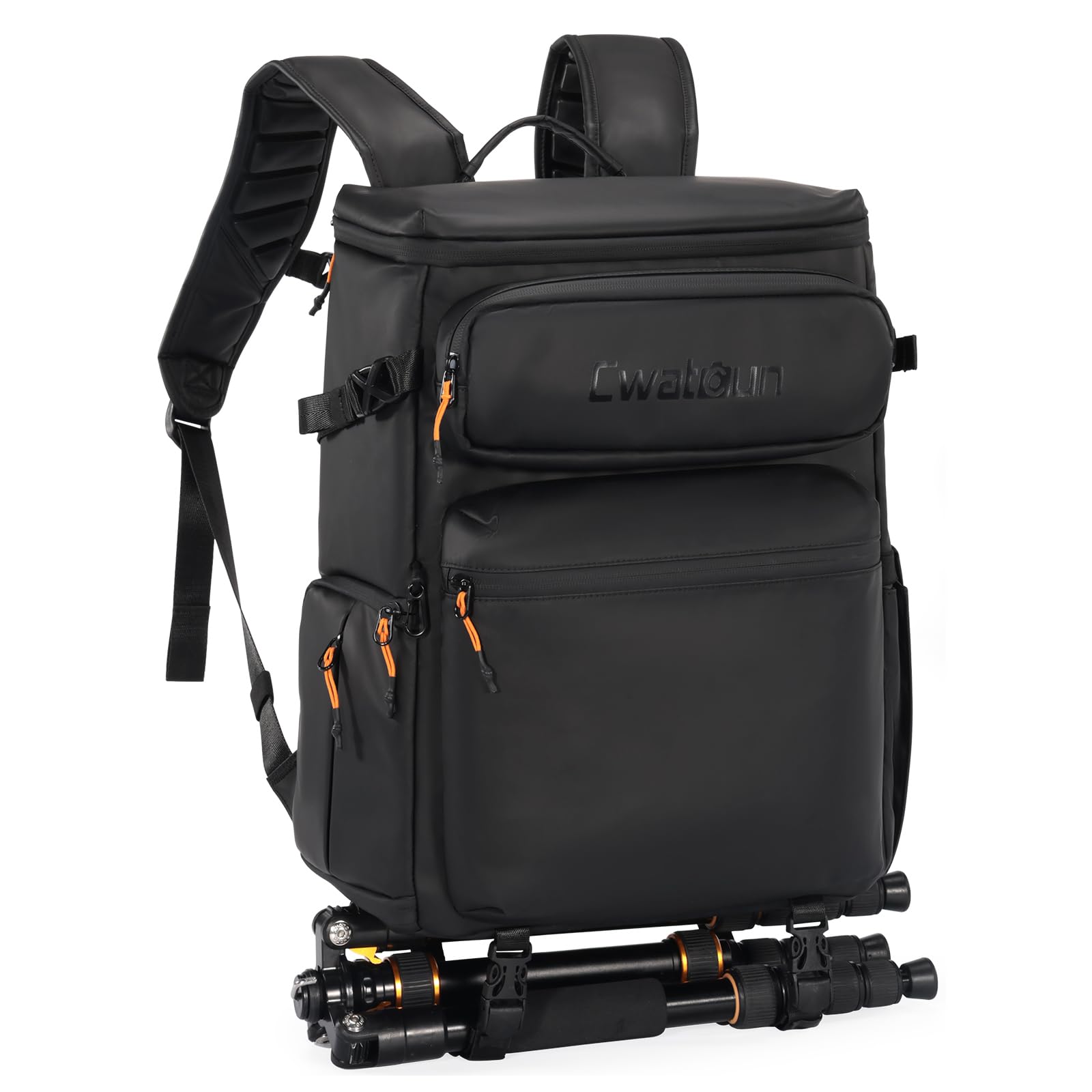 Cwatcun Camera Backpack, Professional DSLR/SLR/Mirrorless Camera Bag with Tripod Holder & Drone/Laptop Compartment, Waterproof Multifunction Photography Backpack Compatible with Canon/Nikon/Sony/DJI