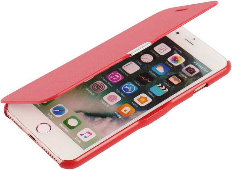 MTRONX for iPhone 7 Case, iPhone 8 Case, Magnetic Closure Ultra Slim Folio Flip PU Leather Twill Case Cover Pouch for Apple iPhone - Red(MG-RD)