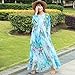 MedeShe Women's Chiffon Floral Holiday Beach Bridesmaid Maxi Dress Sundress (XX-Large Tall, Blue Colourful)