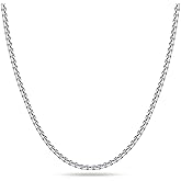 OCHCOH 925 Sterling Silver Clasp 2mm2.53mm Gold | Silver Box Chain for Men Women Silver Chain Necklace for Men Women 16, 18, 20, 22, 24, 26, 30 Inch